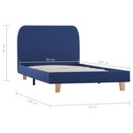 vidaXL Cadre de lit Bleu Tissu 90 x 200 cm