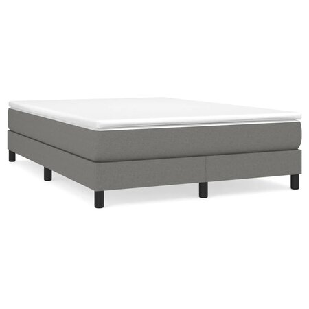 vidaXL Lit à sommier tapissier avec matelas Gris foncé 140x190cm Tissu