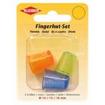 Set de 3 dés à coudre de 14 mm, 15 mm et 16 mm, bleu orange et vert KLEIBER