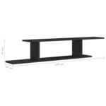 vidaXL Étagère TV murale Noir 125x18x23 cm Aggloméré