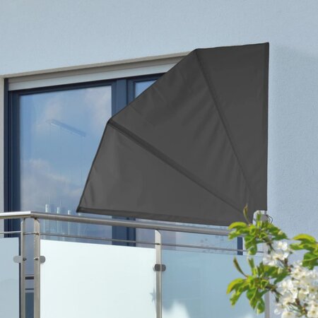 HI Écran de balcon 1 2 x 1 2 m Noir Polyester