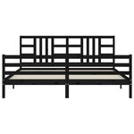 vidaXL Cadre de lit avec tête de lit noir 200x200 cm bois massif