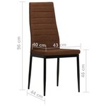 vidaXL Chaises à manger lot de 6 marron tissu