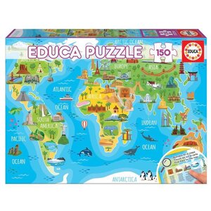 EDUCA - puzzle 150 mappemonde monuments
