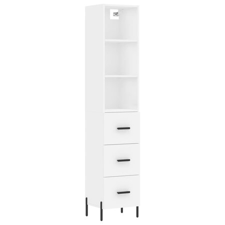 vidaXL Buffet haut Blanc 34 5x34x180 cm Bois d'ingénierie