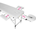 Tectake table de massage 2 zones avec rouleaux de massage - blanc