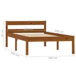vidaXL Cadre de lit Marron miel Bois de pin massif 100 x 200 cm