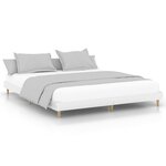 vidaXL Cadre de lit blanc brillant 160x200 cm bois d'ingénierie