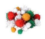 Pompons métallisés 1 5 à 3 5 cm Assortiment 72 pièces