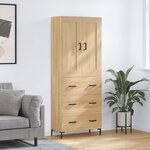 vidaXL Buffet haut Chêne sonoma 69 5x34x180 cm Bois d'ingénierie