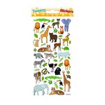 Autocollants réutilisables - Relief 3D - Animaux de la savane