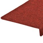 vidaXL Tapis de marches d'escalier 5 Pièces Bordeaux 65x21x4cm Aiguilleté