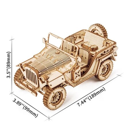 maquette en bois Jeep Willys