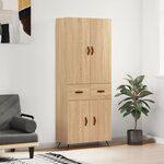 vidaXL Buffet haut Chêne sonoma 69 5x34x180 cm Bois d'ingénierie