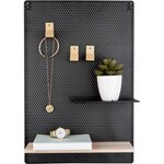 Tableau mémo avec étagère en métal perky