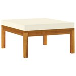 vidaXL Salon de jardin 3 Pièces avec coussins blanc crème Bois d'acacia