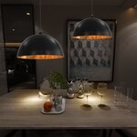 vidaXL 2 Pièces Plafonniers Noir et doré Semi-sphérique 50 cm E27