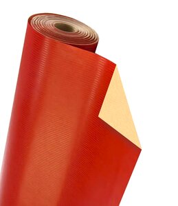Papier cadeau kraft de qualité supérieure - 70cm x 20m - couleur rouge + intérieur naturel