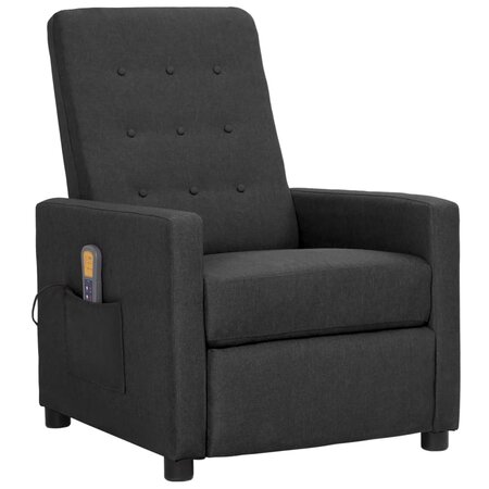 vidaXL Fauteuil de massage Gris foncé Tissu