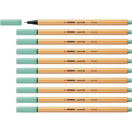 Stylo-feutre pointe fine point 88 - 0 4mm vert opaline x 10 stabilo