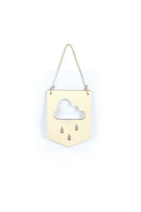 Suspension Fanion Nuage En Bois 150X200X5mm