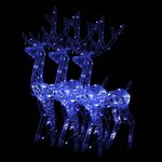 vidaXL Décorations de Noël de renne Acrylique 3 Pièces 120 cm Bleu