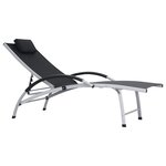 vidaXL Chaise longue Aluminium Textilène Noir