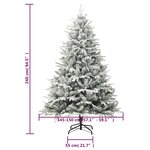 vidaXL Sapin de Noël artificiel LED et flocons de neige 240 cm PVC PE