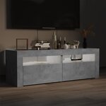 vidaXL Meuble TV avec lumières LED gris béton 120x35x40 cm