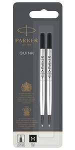 PARKER recharge Stylo Roller pointe moyenne noire blister X 2