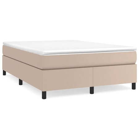 vidaXL Lit à sommier tapissier avec matelas Cappuccino 160x200 cm