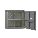 Bloc collectif Leabox  2x2  grade 3  simple face  intérieur  fixation murale  gris poussière ral 7037 finition brillante