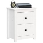 vidaXL Table de chevet Blanc 50x35x61 5 cm Bois de pin massif