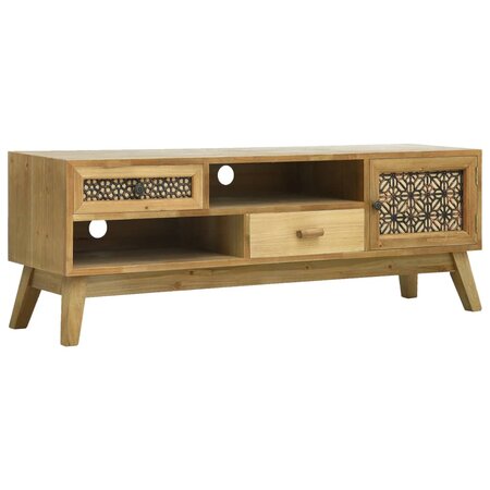 vidaXL Meuble TV Marron sculpté 120x30x42 cm Bois