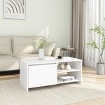 vidaXL Table basse Blanc 102x50x45 cm Bois d'ingénierie