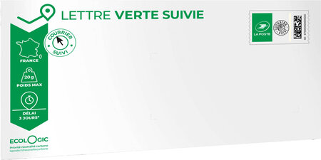 Prêt-à-Poster - Lettre verte suivie - 20g - Enveloppe à l'unité