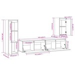 vidaXL Meubles TV 4 Pièces Marron miel Bois massif de pin