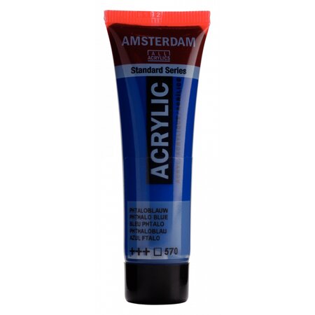 Peinture acrylique en tube bleu phtalo 20ml - amsterdam