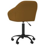 vidaXL Chaise pivotante de salle à manger Marron Velours
