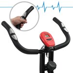 vidaXL Vélo d'appartement magnétique et mesure du pouls Noir et rouge