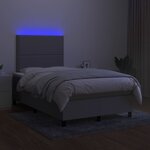 vidaXL Sommier tapissier matelas et LED Gris clair 120x200 cm Tissu