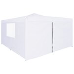 vidaXL Belvédère pliable avec 4 parois 5x5 m Blanc