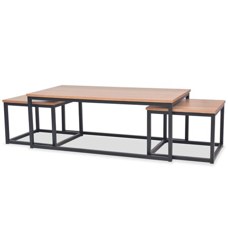 vidaXL Table basse 3 Pièces Bois de frêne