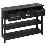 vidaXL Buffet Noir 108x30x76 cm Bois de Paulownia massif
