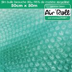 Lot de 6  rouleaux de film bulle d'air recycle largeur 50 cm x longueur 50 mètres - gamme air'roll green de la marque enveloppebulle