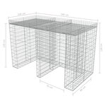 vidaXL Mur en gabion pour poubelle Acier galvanisé 190x100x130 cm