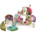 Schleich - figurine 42445 maison-fleur pailletée avec licornes  lac et écurie