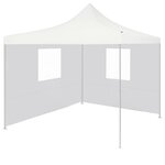 vidaXL Tente de réception pliable avec 2 parois 2x2 m Acier Blanc