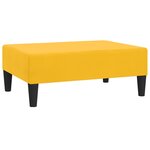 vidaXL Canapé-lit 2 places 2 oreillers et repose-pied Jaune Velours