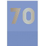 Carte D'anniversaire 70 Ans En Or - Bleu - A Message - Pour Homme Et Femme - 11 5 X 17 Cm - Draeger paris